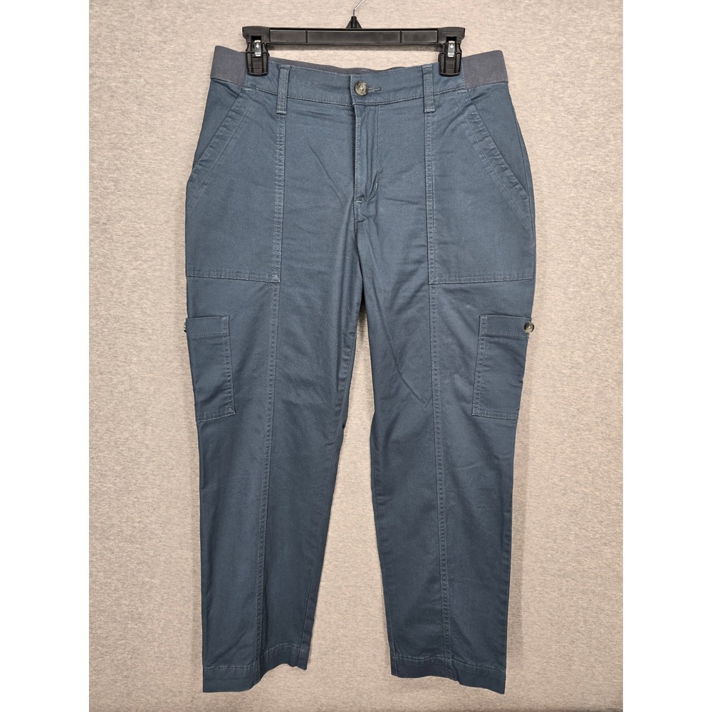 Lee Womens Cargo Pants Blue Gray Straight Leg Utility Pockets Size 10 Short